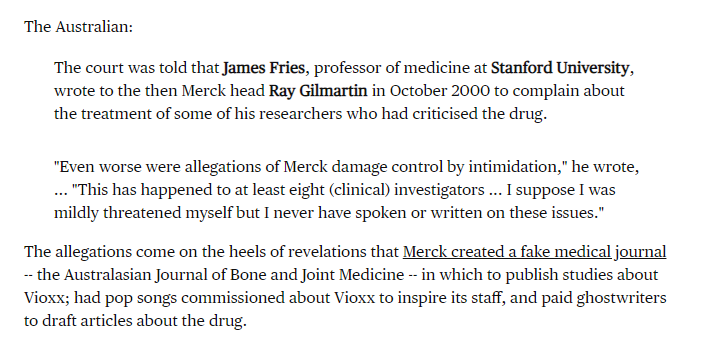 How else did Merck manage to keep collecting their blood money for 5 years uninterrupted?Well, mainly by creating a blacklist of any doctor that was speaking out against the risks (sound familiar?)If you were a doctor, would you ruin your career to be a hero? I doubt it.