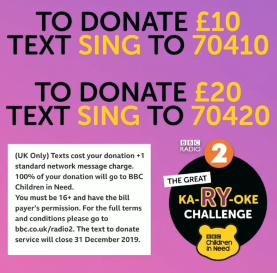 Someone get the coffees in... Well excited to join @rylan on his 24hour #KaRYoke raising money for <a href="/BBCCiN/">BBC Children in Need</a> EARLY AM on Wednesday. Make sure you tune in on @bbcradio2 or watch live on the red button. Gimme some Karaoke suggestions below 👇🏻👇🏻 🌲 #bbcradio2 #childreninneed