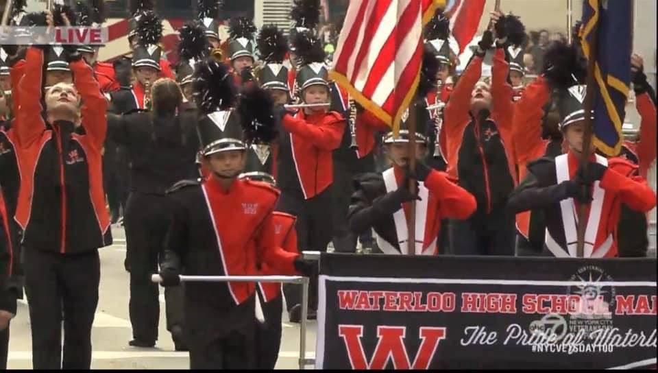 wms_PRIDE's tweet photo. Congratulations and awesome job by the Waterloo Band and color guard today! Happy Veteran’s Day!  #prideinourtribe @TribeWMS @WaterlooTribe https://t.co/0EyqREbCly