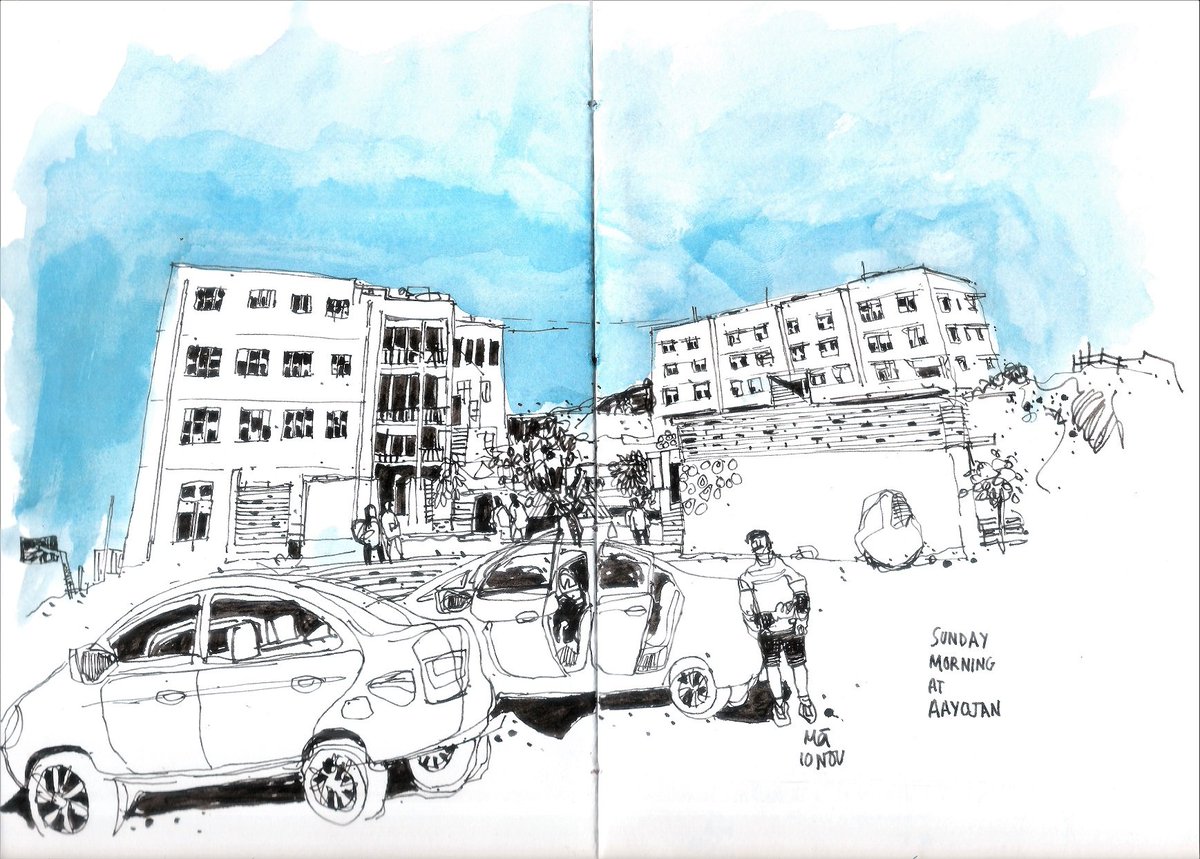 manishbytes's tweet photo. It was rush to join sketcher friends for a short trip at outskirts- School of Architecture and Chaturmukha Mahadeo Mandir. Refreshing clear sunday morning with bright sunlight and cool breeze after a long time. #urbansketcher #sketch #sketchlive #penandink #capturingstories https://t.co/j6abJaK531