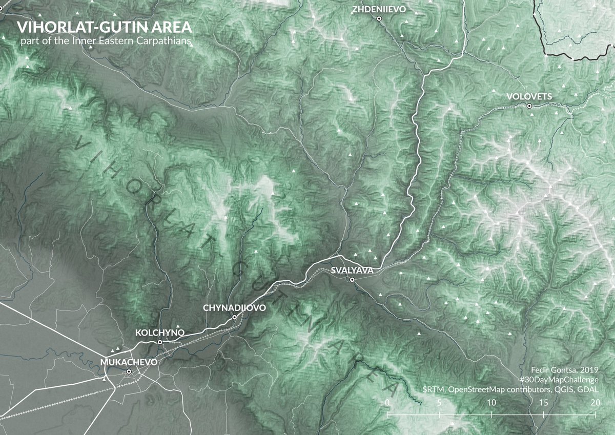 gontsa's tweet image. Vihorlat-Gutin Area part of the Inner Eastern Carpathians
#30DayMapChallenge
Day 11: Elevation
#SRTM #OpenStreetMap contributors #QGIS