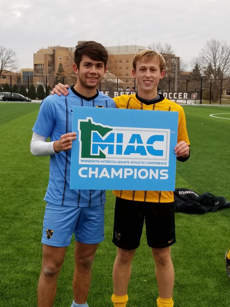 Waukee Boys Soccer (@waukeeboysoccer) on Twitter photo These guys will be playing in the NCAA Division III Men’s Soccer Championship #NCAAD3 representing @Gustie_Soccer as freshmen! <a href="/Wesley_sanders1/">Wesley Sanders</a> led the conference in minutes played and <a href="/max_mclaughlin1/">Max McLaughlin</a> was sixth in assists. They play <a href="/CC_Mens_Soccer/">CC Men's Soccer</a> this Friday in Chicago. These guys will be playing in the NCAA Division III Men’s Soccer Championship #NCAAD3 representing @Gustie_Soccer as freshmen! <a href="/Wesley_sanders1/">Wesley Sanders</a> led the conference in minutes played and <a href="/max_mclaughlin1/">Max McLaughlin</a> was sixth in assists. They play <a href="/CC_Mens_Soccer/">CC Men's Soccer</a> this Friday in Chicago.