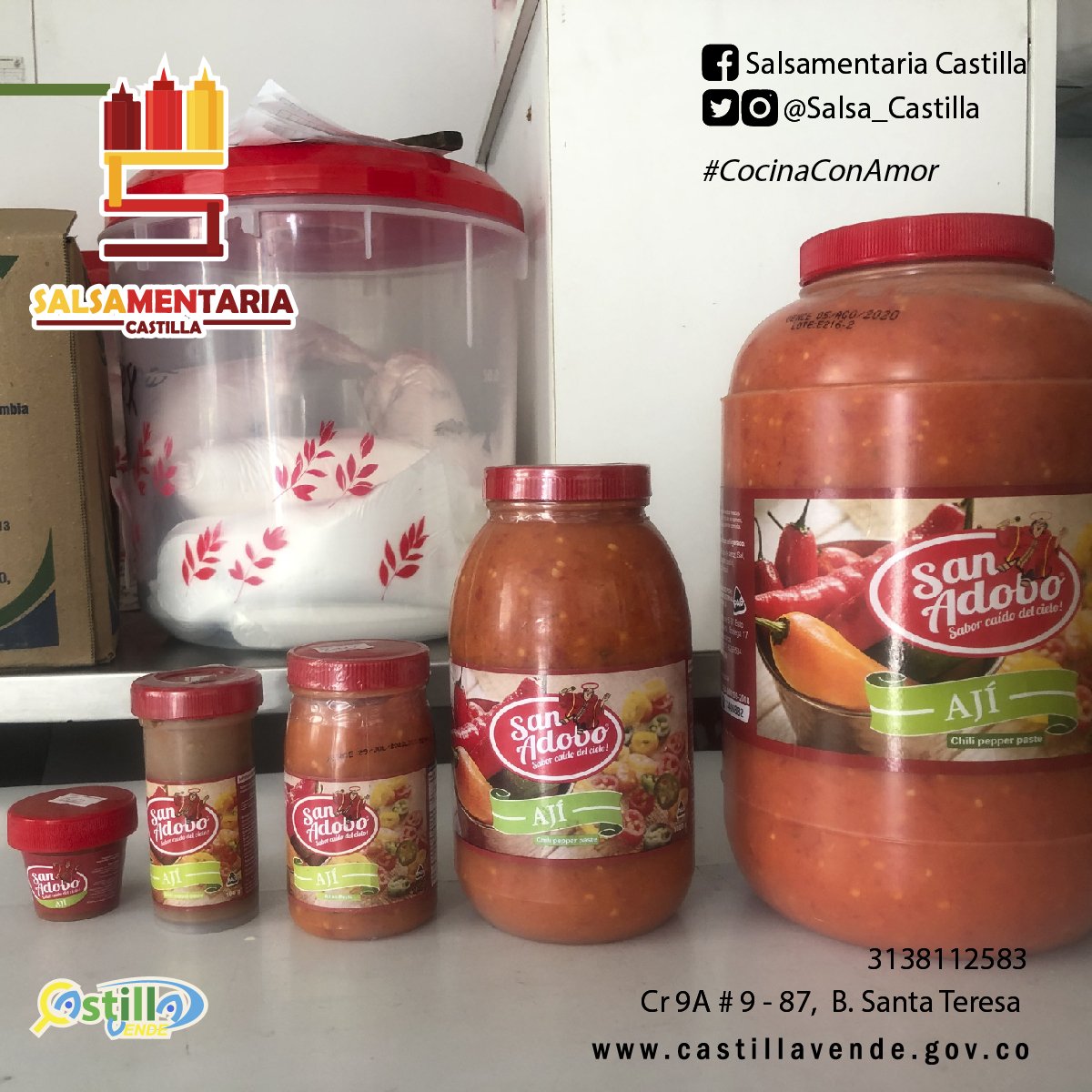 Salsa_Castilla's tweet photo. En nuestra @Salsa_Castilla está ese picante que necesitas para darle un mejor sabor a tus comidas. ¡Te esperamos!  #CocinaConAmor #CastillaVende https://t.co/ItY70JdPZW