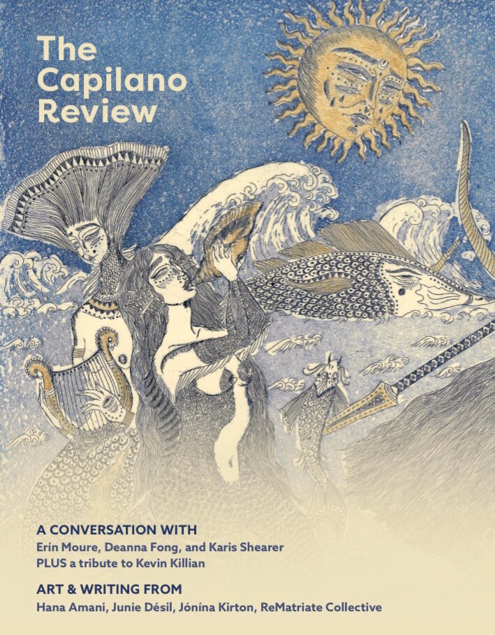 how2speakpoetry's tweet image. Grateful to be in such good company in the latest issue of @TheCapReview. And a big thank you to @Afilreis for the invitation to be part of @ModPoPenn’s Montreal sessions, which brought us all together. #modpo #gladyshindmarch  #upenn #kellywritershouse @ubcfccs