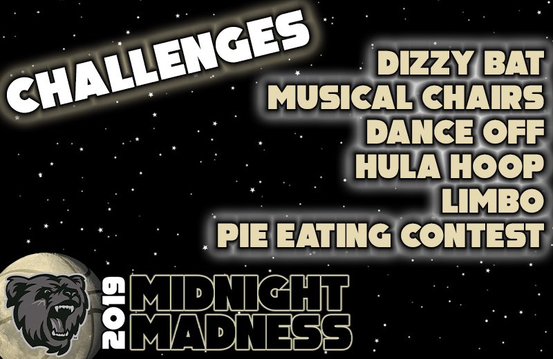 ⚫️ Midnight Madness this Thursday is something you will not want to miss. Come have fun and compete in a dizzy bat contest, musical chairs, the dance off, hula hoop, limbo and the pie eating contest. This Thursday at 10pm in the Tinsley center⚫️
•
#BSUmidnightmadness