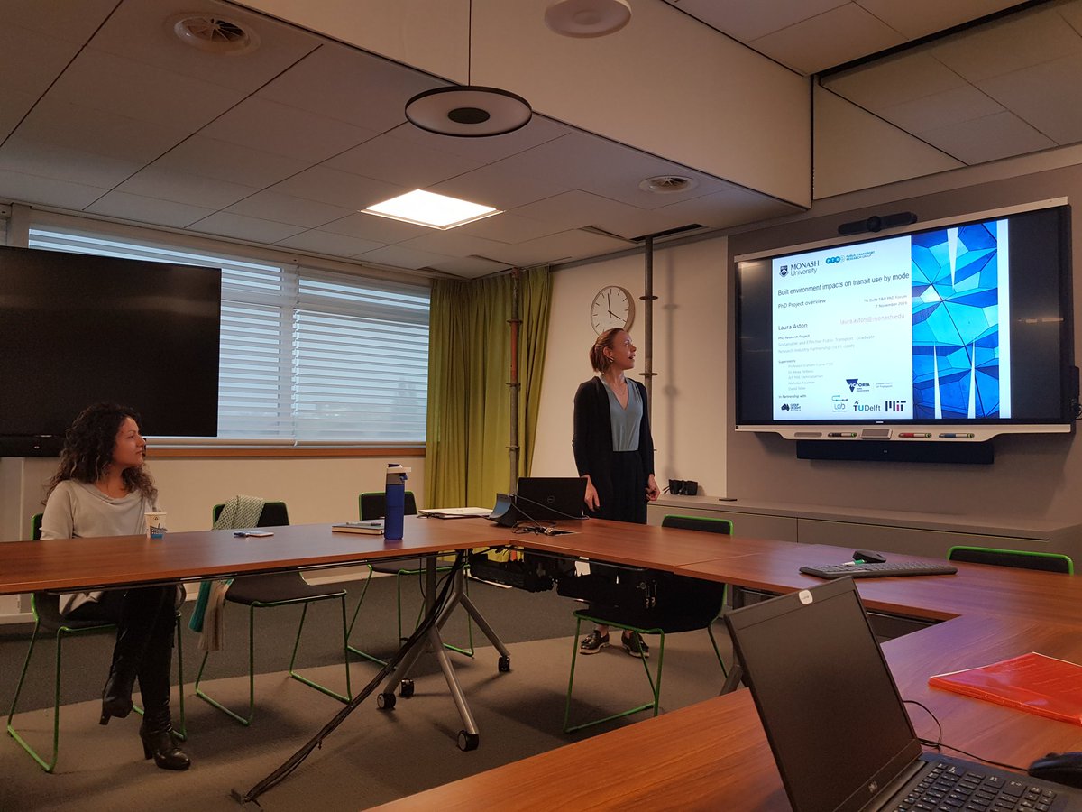 wayfinderlaura's tweet photo. Enjoyed sharing my research on #builtenvironment impacts on #transit use with #SmartPT lab and other #transportation research groups. Insightful feedback and a great opportunity to hear from @Tudelft #Transportation researchers. @MonashCivil @MonashUni #publictransport #ptrg https://t.co/S3VxJkdY2j