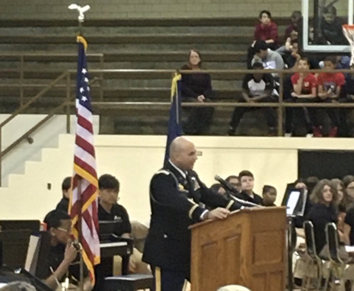 What an inspiration Mr Jeff Hansel was today ⁦<a href="/avonsouth/">AMS South</a>⁩ Veterans Program. Aha moment when deployed &amp; injured “I’m going to become a teacher &amp; change lives.” You have and ⁦<a href="/OrioleTweets/">Avon Community School Corporation</a>⁩ are grateful