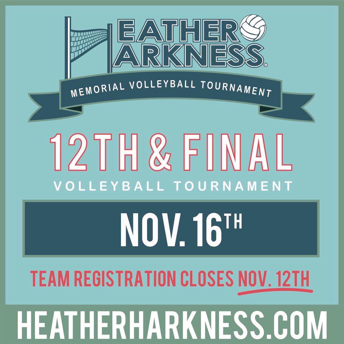 12th and Final...this is going to be one to remember!  Call, text or private message me if you would like more information on sponsorship or registering a team.  Tomorrow is the deadline!!💕 
#FORHEATHER
#HeatherForever #WhatSheLeftBehind #12