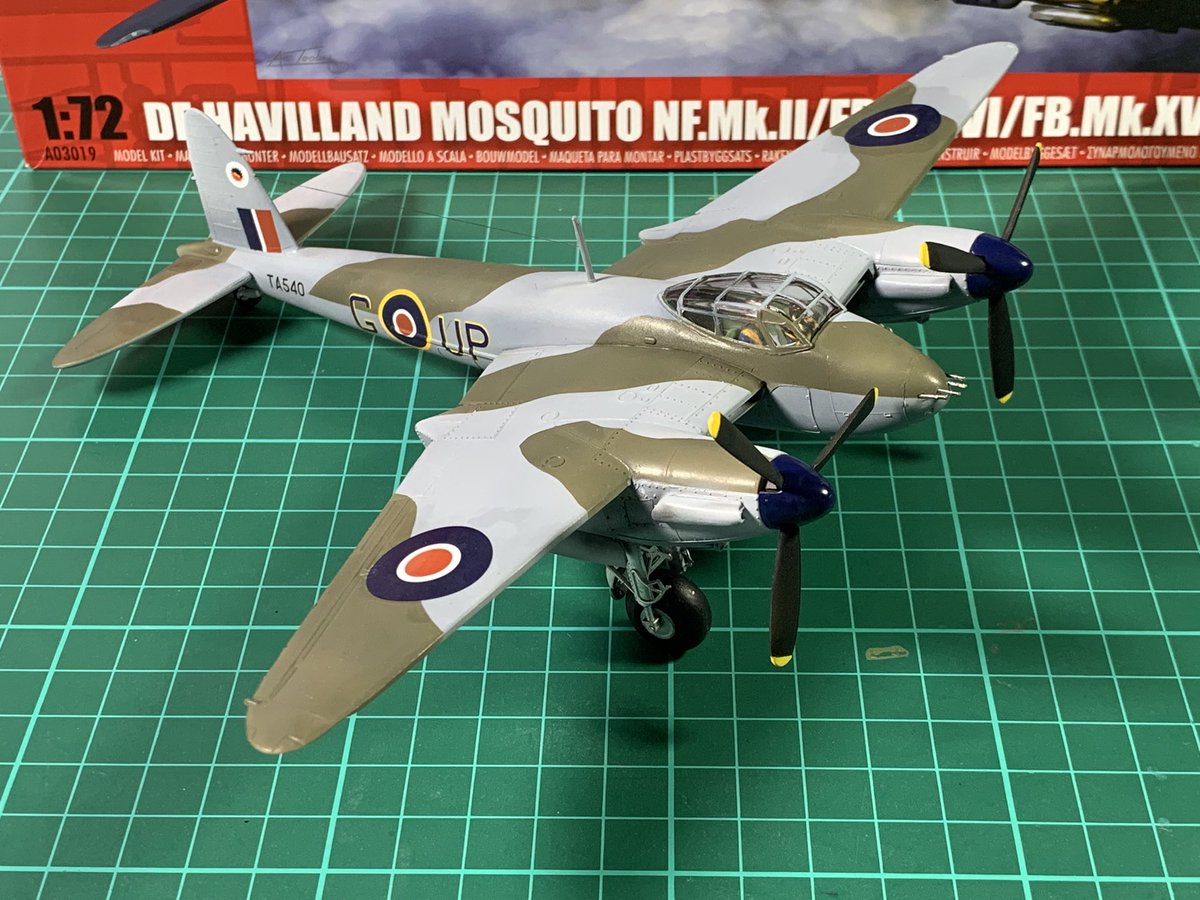 steve149c's tweet photo. A classic 1/72  @Airfix Mosquito Mk FB 6, finished in @IVSqnRAF markings provided by XtraDecal, TA540 from RAF Wahn, West Germany about 1948. MRP paint and  Ezline for the aerial wire https://t.co/SDHVWK1TKi
