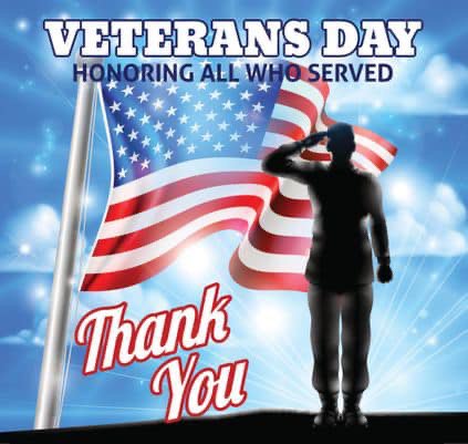 Today we honor those who have served. Thank you for your service. Happy Veterans Day!
