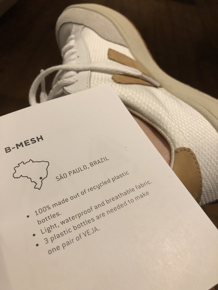 Happy to learn more about the VEJA project. Happy with new pair of recycled &amp; fair shoes!