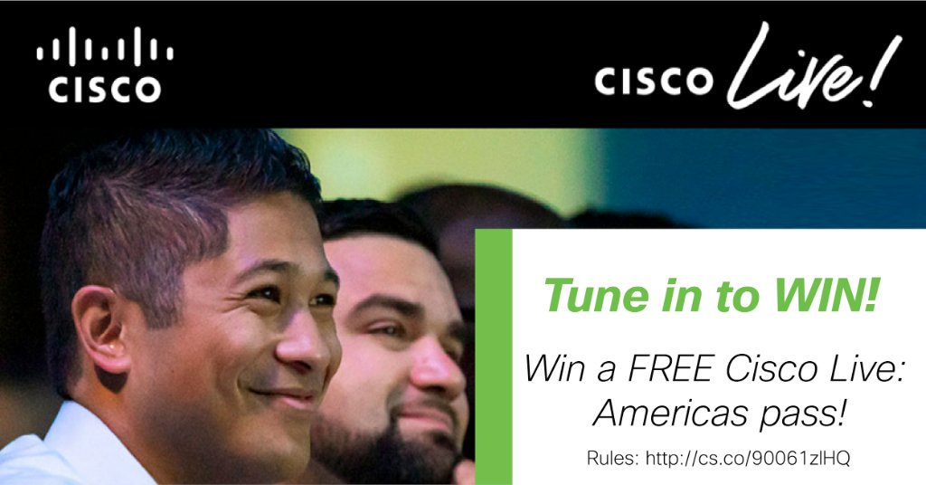 CiscoSecure's tweet photo. LAST CHANCE! Do you want your chance at winning a Cisco Live! Americas pass? Register & attend the first ever Cisco #SecurityVirtualSummit. We’ll be sharing the latest on the future of firewall, SD-WAN and Zero Trust. https://t.co/VxEzhJQCZy https://t.co/3jKacF8BHZ