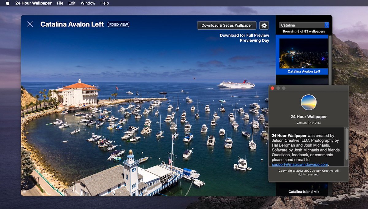 Appleちゃんねる 時間によって風景が変化するmacosのダイナミックデスクトップ対応壁紙を集めた 24 Hour Wallpaper アプリにカタリナ島やモニュメントバレーの壁紙が追加 T Co S1w0phqezf