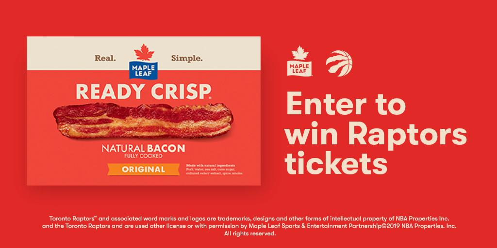 🏀+🥓=😍 

Enter to WIN 4 lower-bowl @raptors tickets to the Nov 18 or Nov 20 games! Simply show us Ready Crisp® bacon in your favourite meal, hashtag #OfficialProtein, tag &amp; follow <a href="/mapleleaf/">Maple Leaf®</a>. Full details here: bit.ly/2NDvEn2