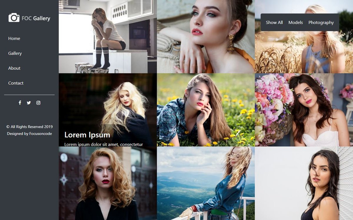 focuson_code's tweet image. FOC Gallery Free Photogallery HTML Template
focusoncode.com/foc-gallery-fr…