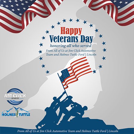 jimclickracing's tweet photo. Happy Veterans Day, honoring all who served.
From all of us at Jim Click Automotive Team and Holmes Tuttle Ford | Lincoln
#SaluteVeterans https://t.co/MhOAOubdxb