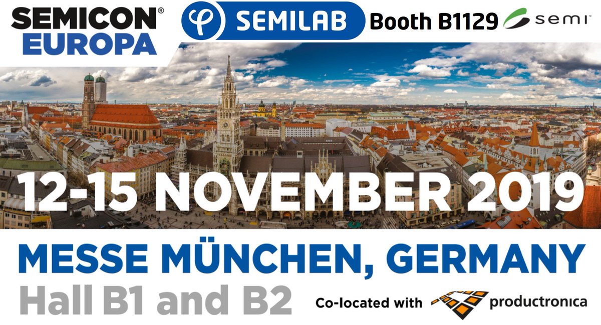 SEMILAB is in SEMICON Europa in Munich Booth B1129. 
We present our latest characterization products dedicated to semi, compounds, power...
We are waiting for you !
#semiconeuropa #semi