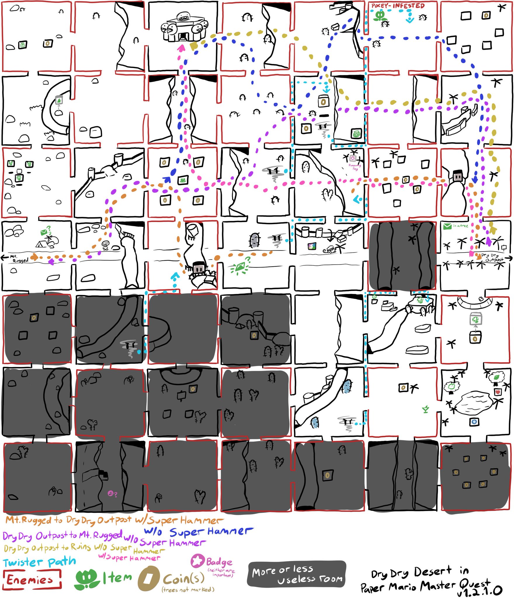 Paper Mario Desert Map Sam On Twitter: "I Think They Updated Paper Mario Master Quest While I Was  Making This Dry Dry Desert Map Whoops I Hope They Didn't Change It  Https://T.co/Petuzuqcfc" / Twitter