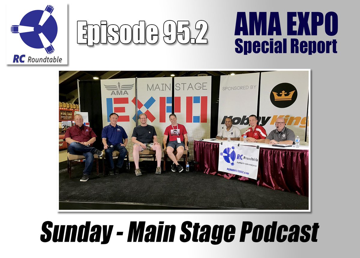 RCRoundtable's tweet photo. Episode 95.2: 'AMA Expo West - Part 2' is now live!
https://t.co/f3D5q1qabc
We hit the main stage to chat with 4 guests about how their RC roots led to high-tech careers.
#rcroundtable #amaexpo #rcplane #rcpilot #modelaviation https://t.co/a4keP4Bfp2