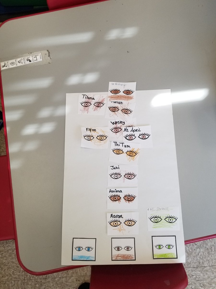 MsStrauss24's tweet photo. Today we learned that almost all of us are similar in eye color even if we are different in other ways! https://t.co/AMF3Kzh89Q