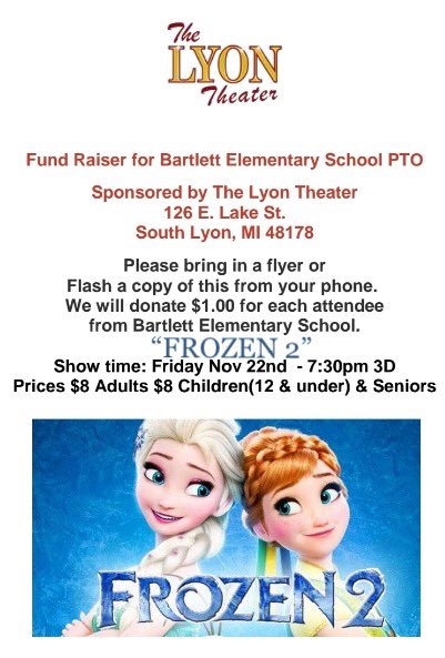 Feeling Frozen? You know what will warm you up? Joining all the other Bartlett Bears for a fun night out. We will see you there ❄️
<a href="/SLCSBartlett/">Bartlett Elementary</a>