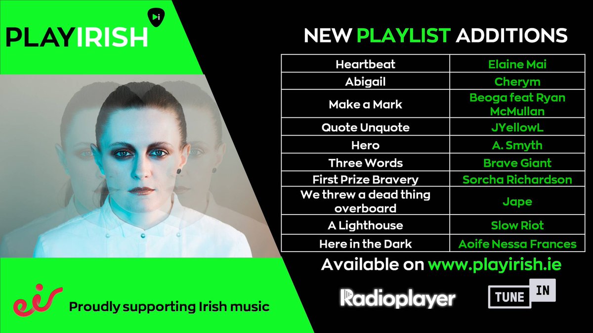 PLAYIRISH's tweet photo. An abundance of musical riches on the #PLAYIRISH playlist this week incl @cherym @beogamusic @ryanmcmullan
@elainemaimusic #Jyellowl #ASmyth 
@BraveGiantBand @SorchaRichardsn   @AoifeNessaFrances  @Slow_Riot_Band @richiejape
#irishmusic247 #supportirishmusic https://t.co/l0pxXYeUzq