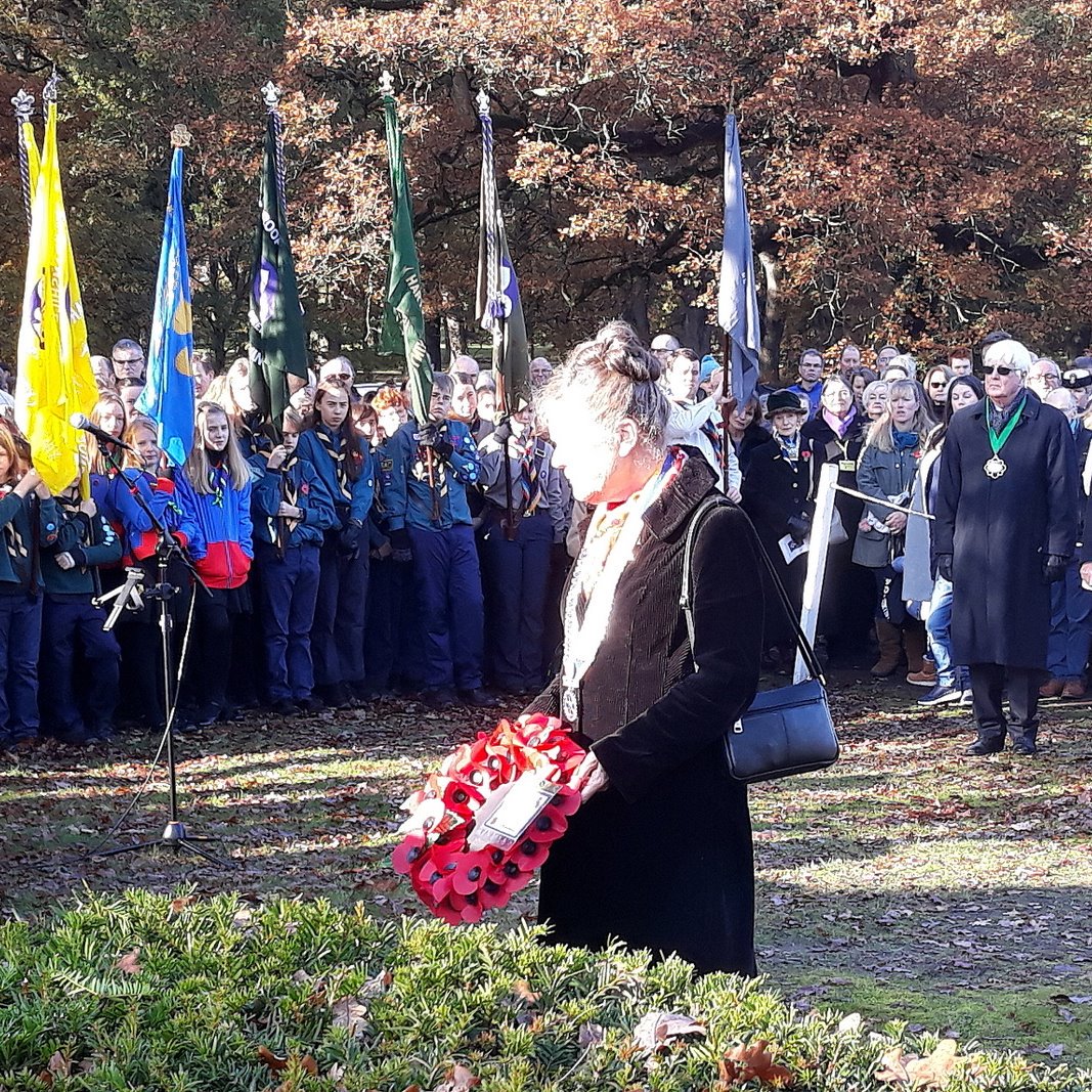 …. and proud to support President Betty laying a wreath on behalf of Hart Rotary