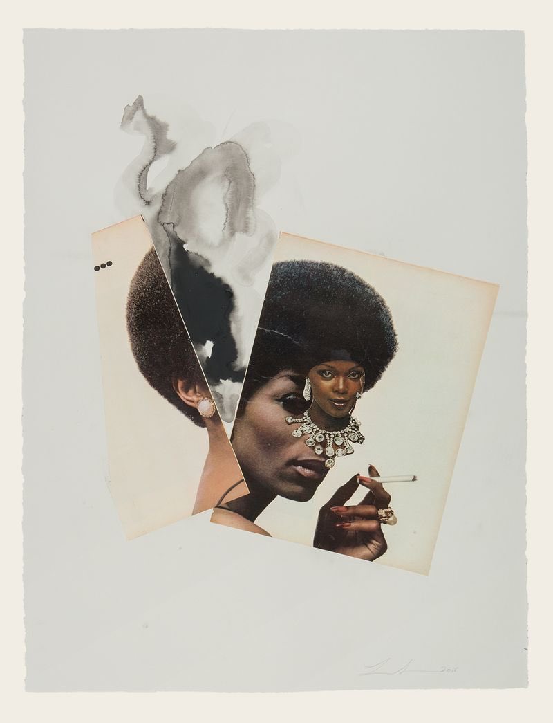 Lorna SimpsonExploring the experience of African American women, simpson creates her pieces from both original photographs and found images from eBay flea markets.