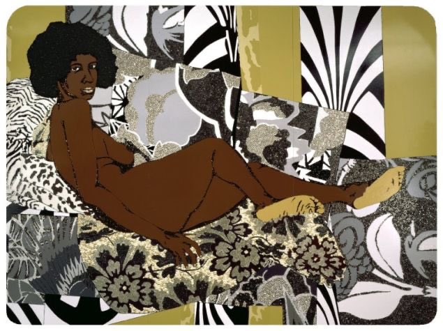 Mickalene Thompson Thomas creates paintings, collages, photography, video, and installations that draw on art history and popular culture to create a contemporary vision of female sexuality, beauty, and power.