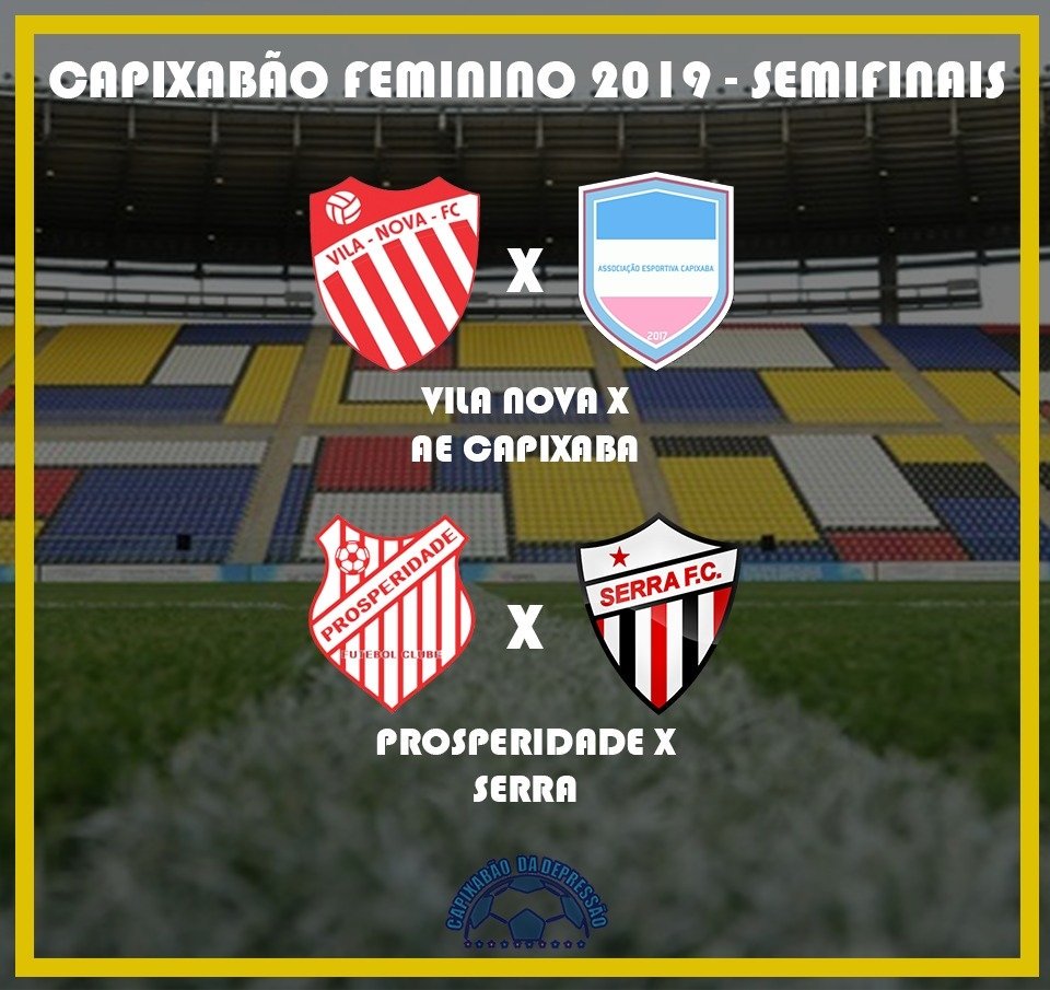 capixabaodepre's tweet photo. As semifinais do Moquecão Feminino estão definidas!

Pela Chave A, Vila Nova e Serra se classificaram. Já na Chave B, os classificados foram Prosperidade e AE Capixaba.

Os jogos de ida e volta, provavelmente acontecerão nos dois próximos domingos.

(+) https://t.co/KZaFfU8jYA