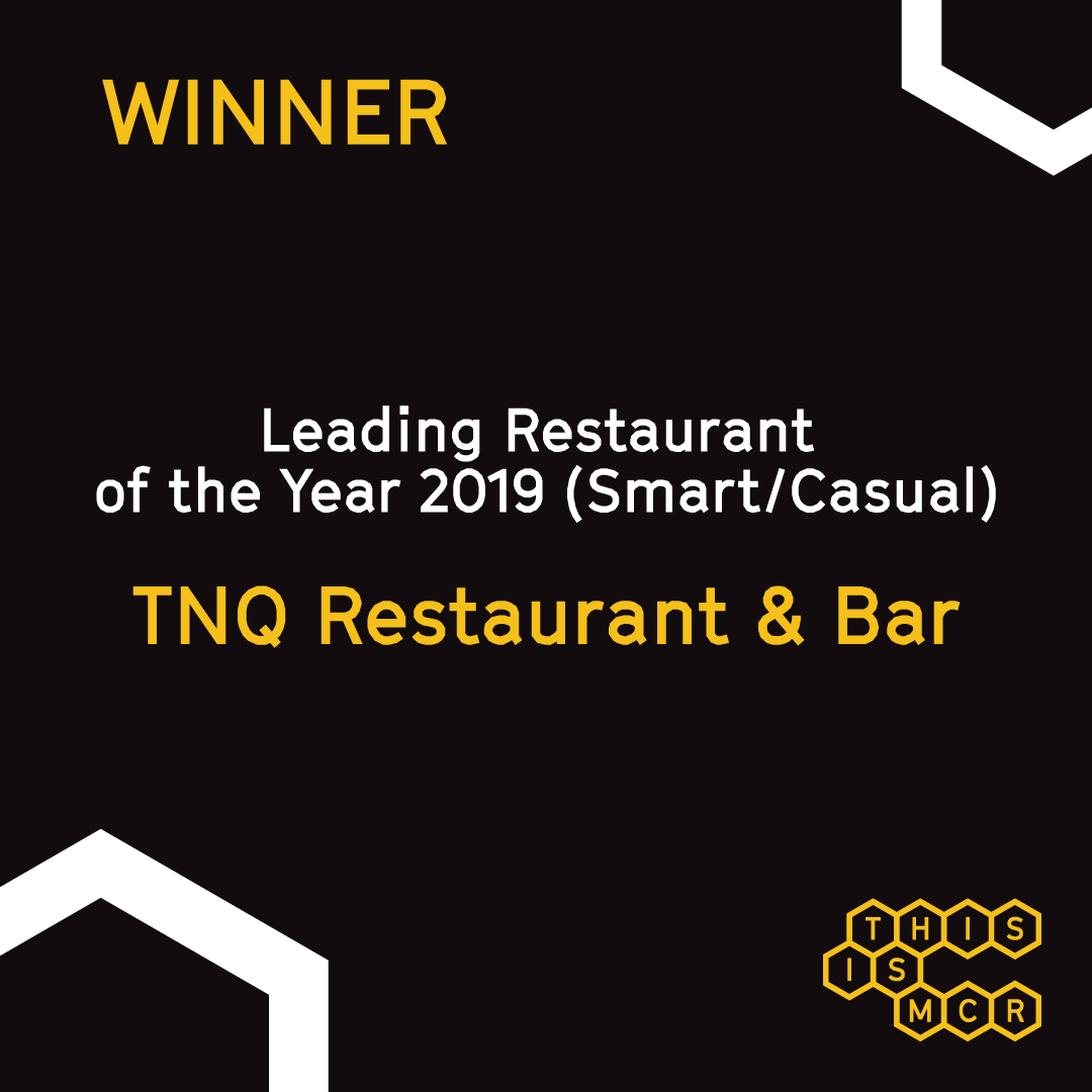 thisismcrawards's tweet photo. Let’s move onto our 2019 winner of “Leading Restaurant of the Year (Smart Casual)”! The winner is...@TNQRestaurant! 🍝 💛 

#TIMAwards2019 #RestaurantoftheYear #ManchesterFood https://t.co/1cf9NxooQl