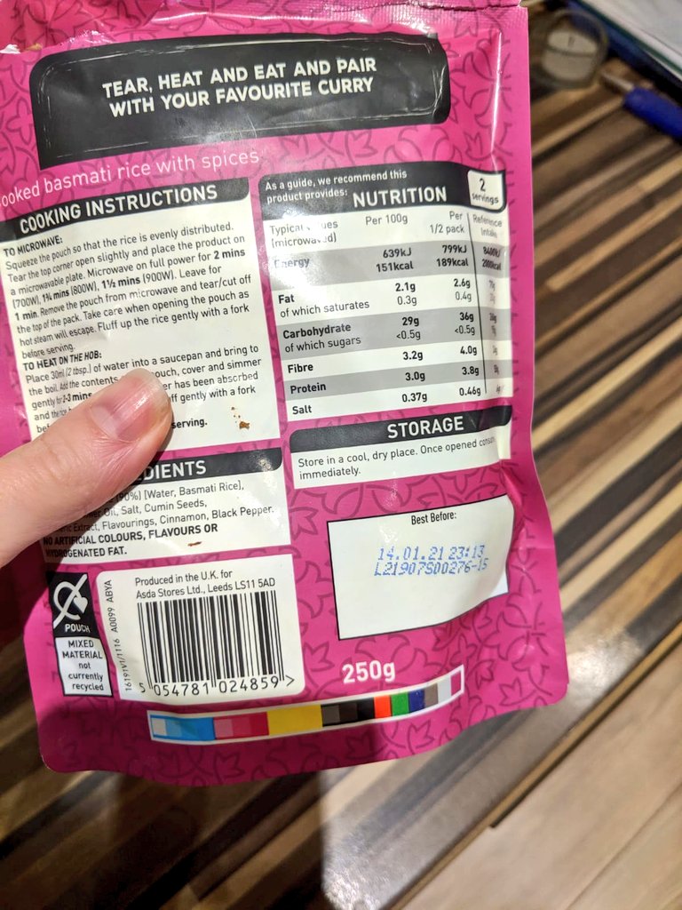 dannytaylor01's tweet photo. Freshly opened pack of Pilau Rice. Pretty sure it should contain some rice not just a lovely array of bacteria @AsdaServiceTeam @asda https://t.co/2q411OxkPl