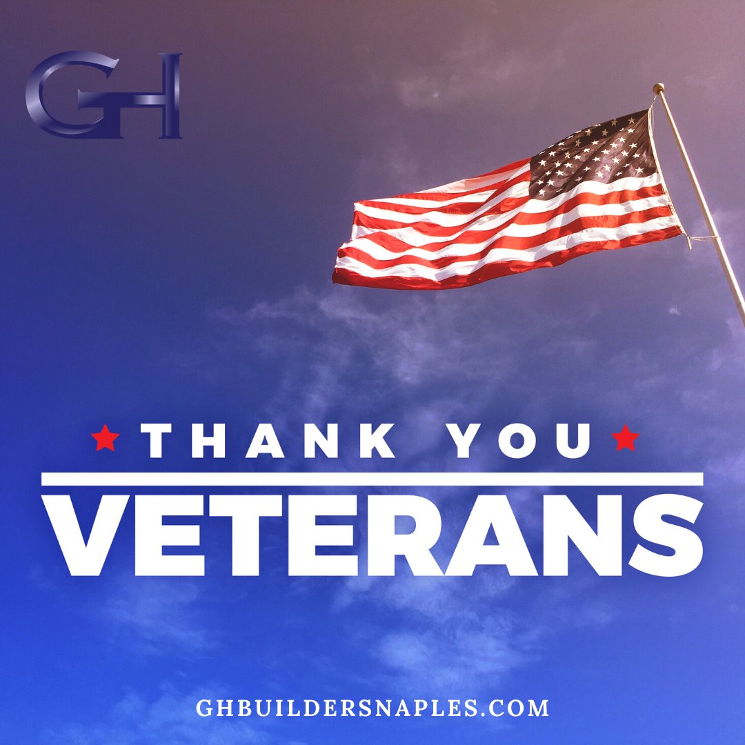 GH_Builders's tweet image. Thank you to all those who have served our country. Thank you for keeping us safe. #veteransday #ghbuilders #customhomesinnaples #onyourlotbuilders #newconstructionhomes #goldengateestates