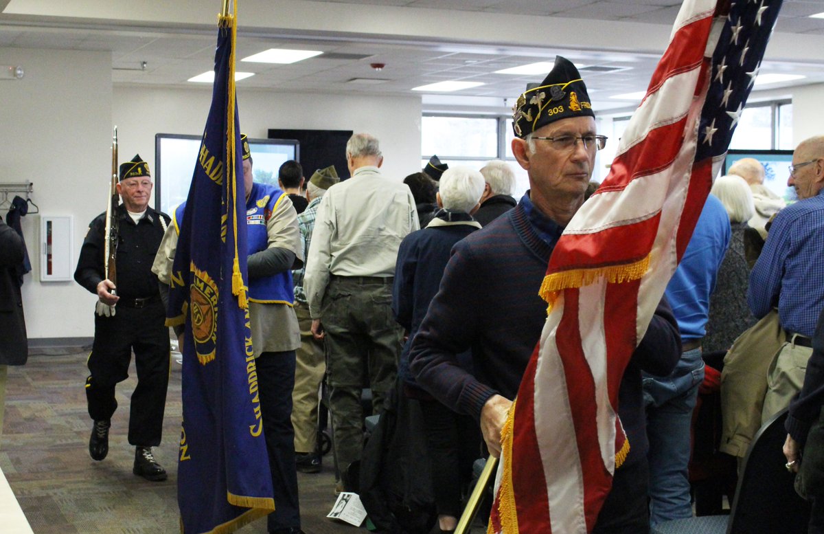 FPS_District14's tweet photo. Thank you to all veterans! The @FridleyCommEd Senior Center hosted its annual Veterans Day program last Friday, with services provided by the Fridley American Legion Post 303. #ThankYouVeterans #VeteransDay https://t.co/xFTsaXt0kc