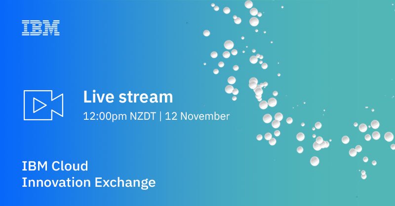Can't wait to listen in on the live stream of the keynote of the  #IBMCloud Innovation Exchange happening today at 12pm (NZT)!