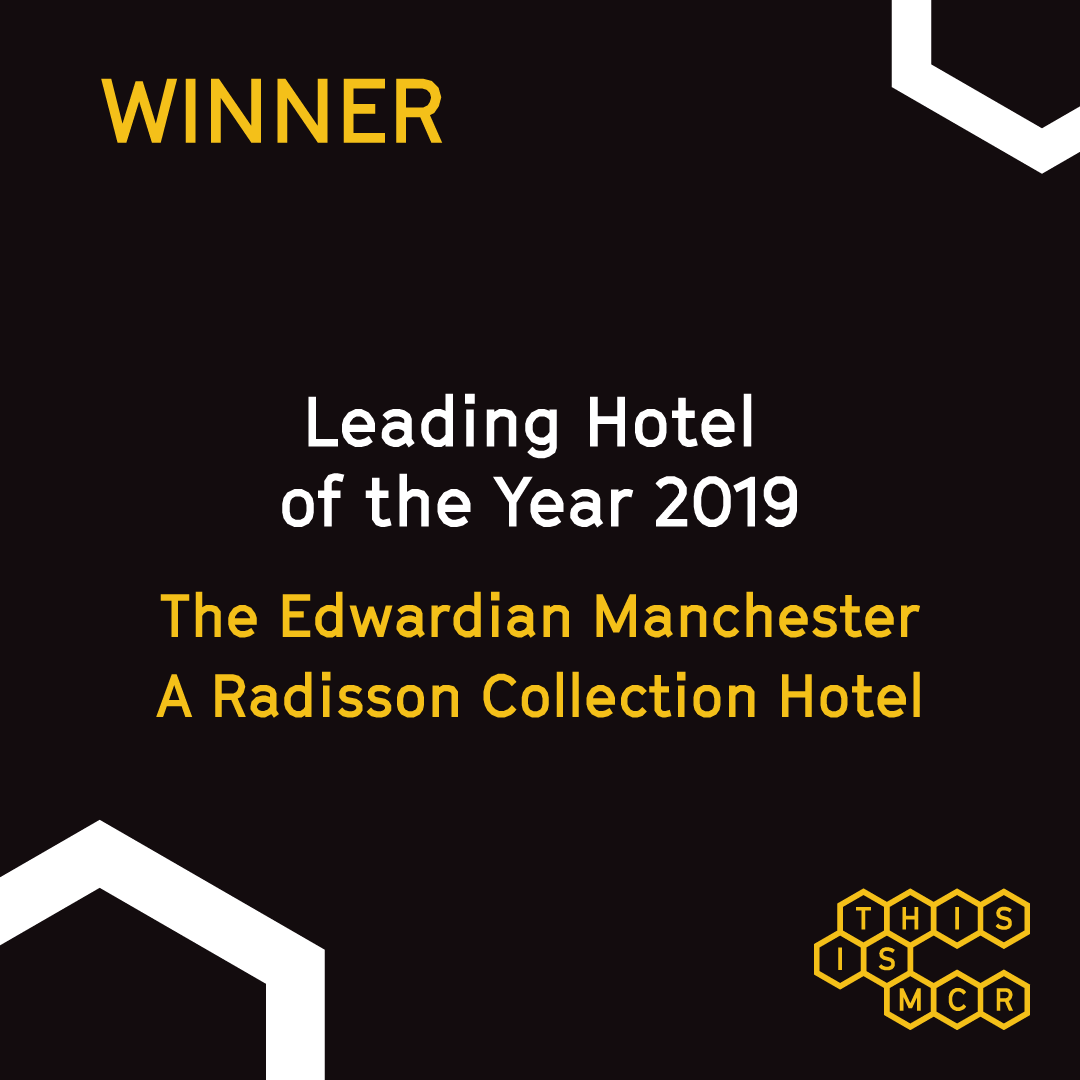 What hotel left our judges leaving a 5-star review? This is Manchester Awards 2019 winner of “Leading Hotel of the Year” is...@edwardianMCR! 🌃💛 #TIMAwards2019 #HoteloftheYear #Manchester