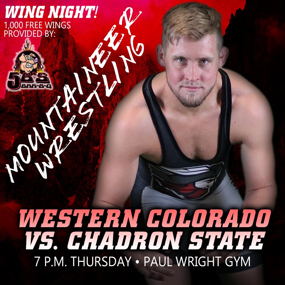 WRST | Mountaineer fans: Do you like wrestling, wings &amp; getting loud?

We got the place for you! <a href="/wcuwrestling/">Western Colorado Wrestling</a> faces Chadron St. in its RMAC opener 7 p.m. Thursday at Paul Wright Gym and 5B's will be giving away 1,000 FREE wings.

Get fed &amp; get loud Thursday night! #FearTheNeers