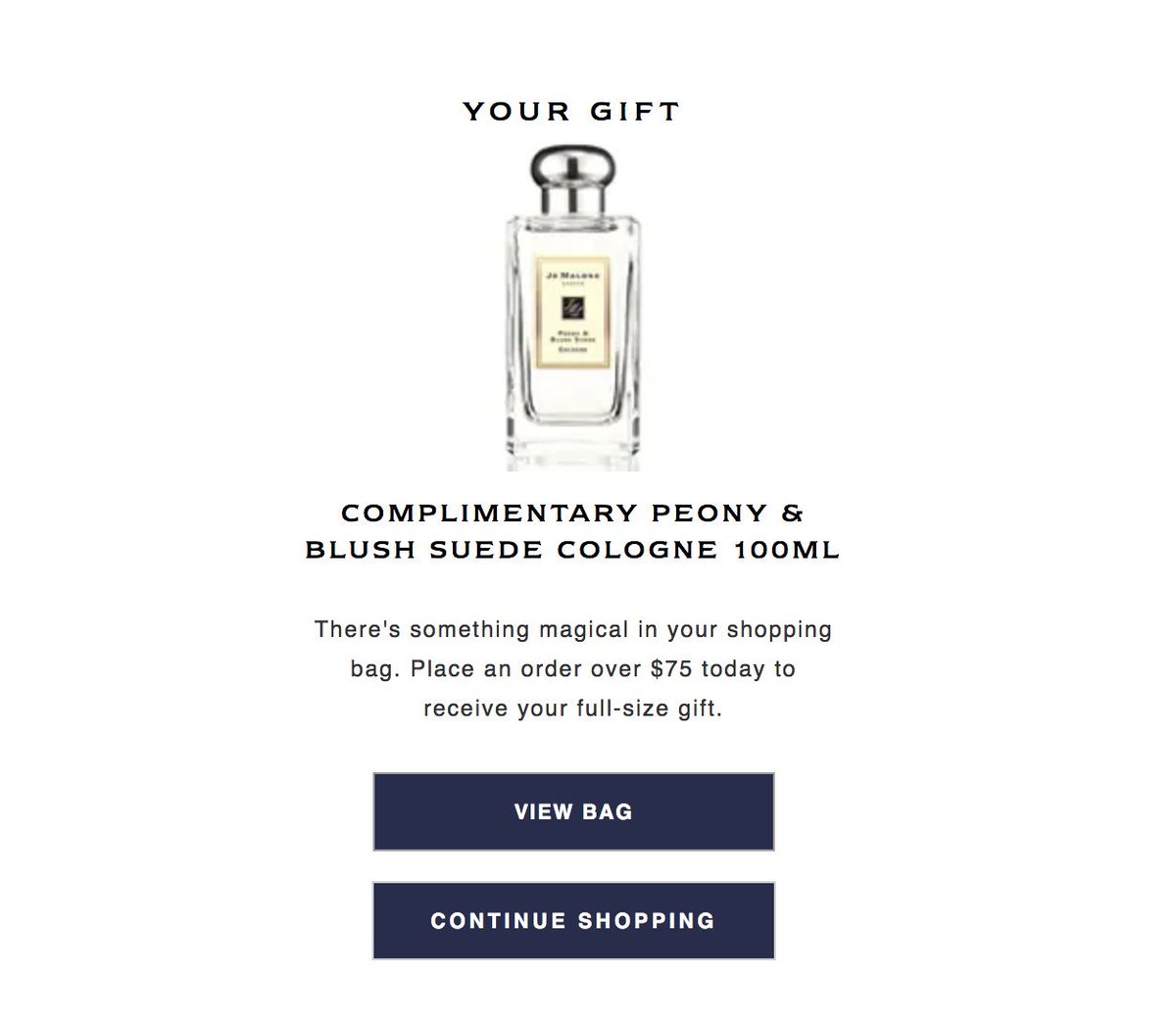 Juie_Shah's tweet photo. @JoMaloneLondon What a fun card game offer - hits the right holiday-feels spot. I won my FAVORITE perfume but they say it's out of stock :( Any way you can make this gal's day? #peonyblushsuede #jomalone https://t.co/eRyKjNOiHj