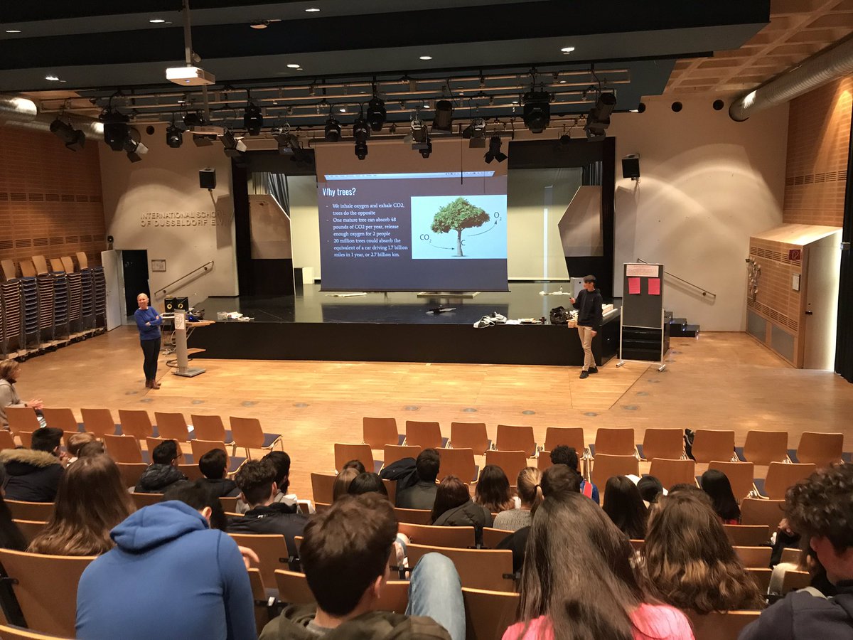 PYP_Teacher's tweet image. I love when students raise awareness for their #PersonalProjects during our school assemblies. This student is training for a half marathon while raising funds to donate to #TeamTrees.