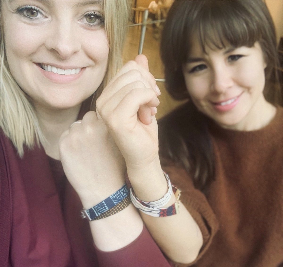 Board member Kate and Co-founder Christina have been hard at work making bracelets for our upcoming crowdfunding campaign that promotes women supporting women! Launches on 11/13 #WorldKindnessDay Stay tuned!