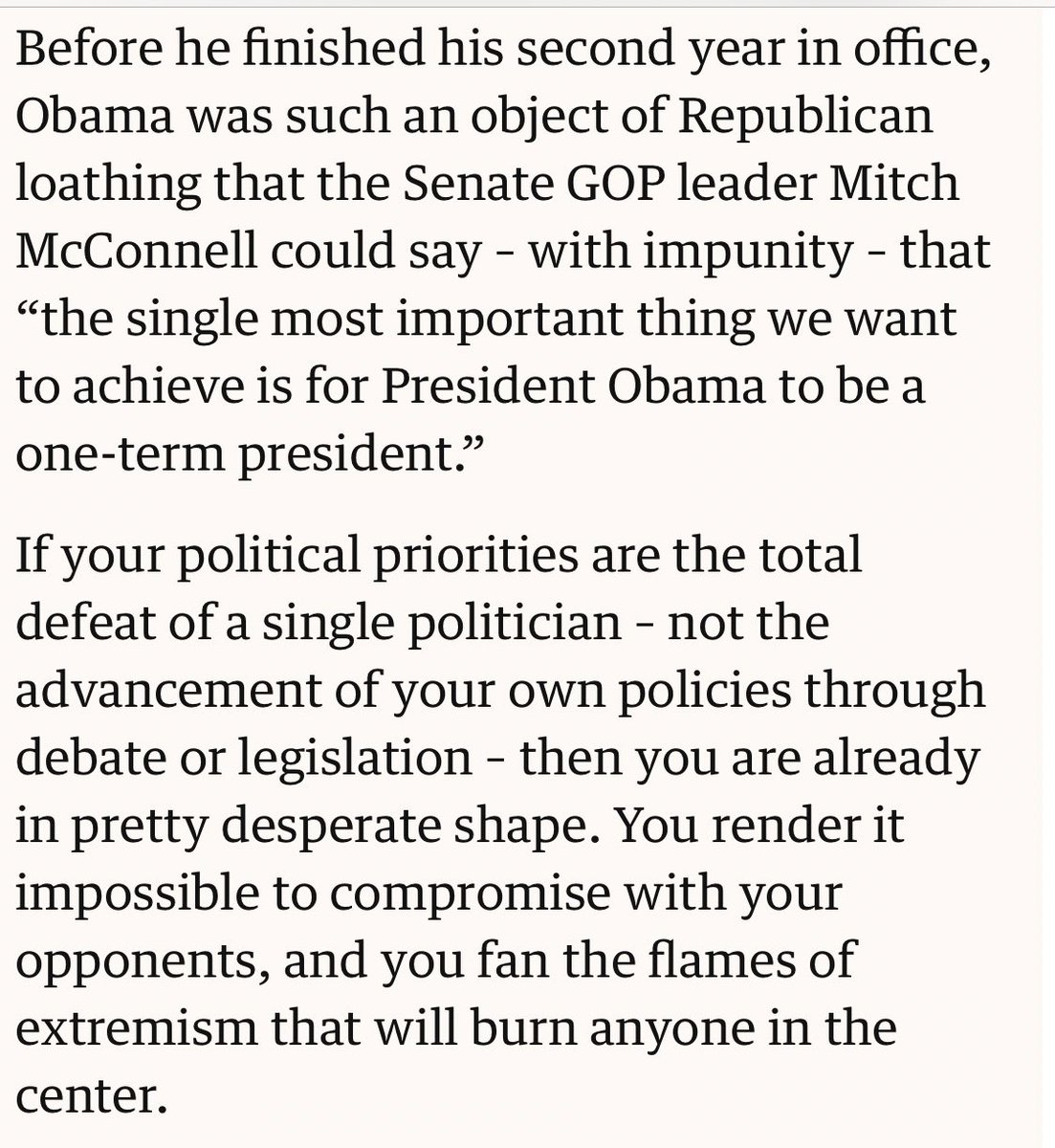 Stop. Acting.  Brand.  New.  https://www.theguardian.com/commentisfree/2016/aug/09/gop-tried-sink-obama-imploded-extremism  #RobbedByRacism  #ThisIsAmerica  #GOPObstruction