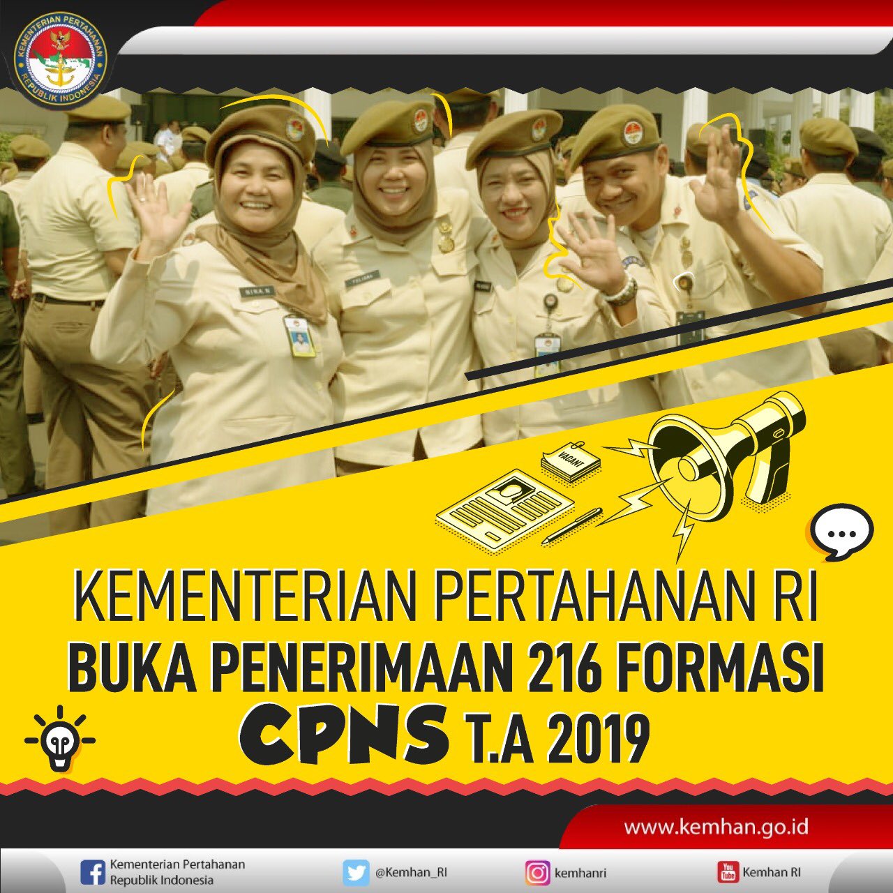 Kemhan Ri على تويتر Kementerian Pertahanan Dengan Resmi Membuka 216 Formasi Cpns T A 2019 Untuk Informasi Lebih Lanjut Dapat Dilihat Melalui Website Https T Co Ntovfwxspk Https T Co Zn7uvunac1 تويتر
