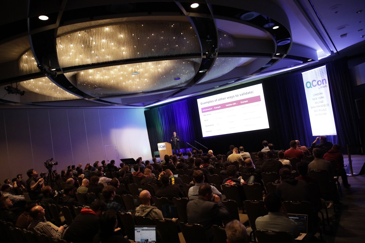 QConSF's tweet photo. .@brikis98 on how to write automated tests for infrastructure code, including the code you write for use with tools such as Terraform, Docker, Packer, and #Kubernetes #QConSF https://t.co/7j6pNsf6IT