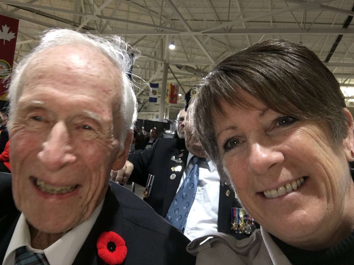 My date Flight Lieutenant Jack Finan. Oldest living Lancaster Pilot. Happy 100th birthday Sir and thank you for your service ⁦<a href="/CWHM/">Canadian Warplane Heritage Museum</a>⁩ ⁦@Royalea_89⁩