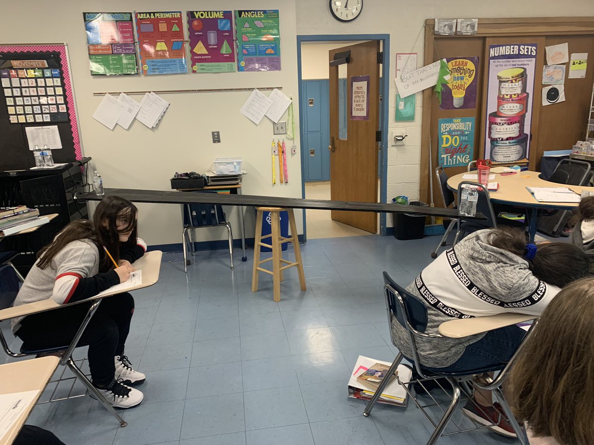 Creating an impromptu seesaw to explain equations with one solution, no solution, or many solutions. <a href="/CooleyMath8/">Mrs. Cooley</a> #myohioclassroom