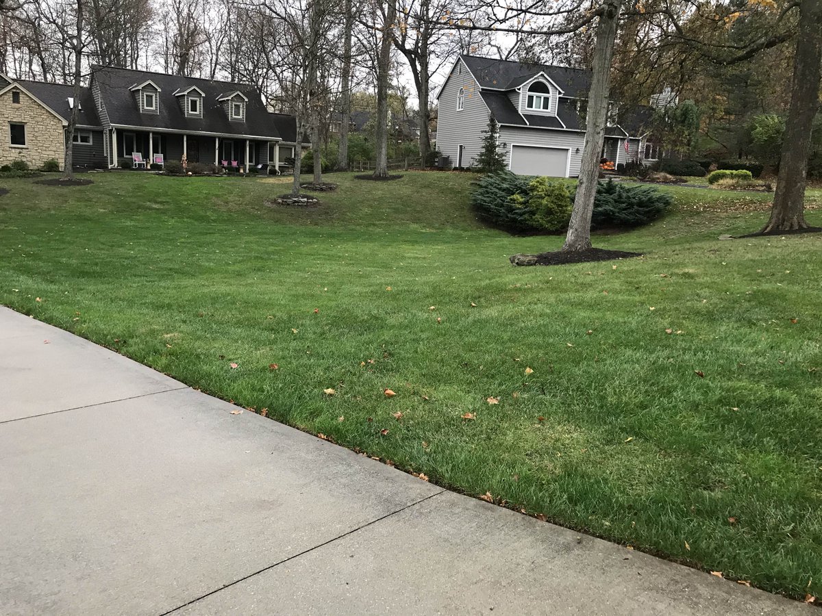 RouseLawn's tweet photo. A morning of sunshine and 61 degrees helped us get a few leaf removal jobs completed before an evening of setting the trucks up for snow and ice control.  Our trucks will be operating throughout the night. https://t.co/vWN0v19Xyj