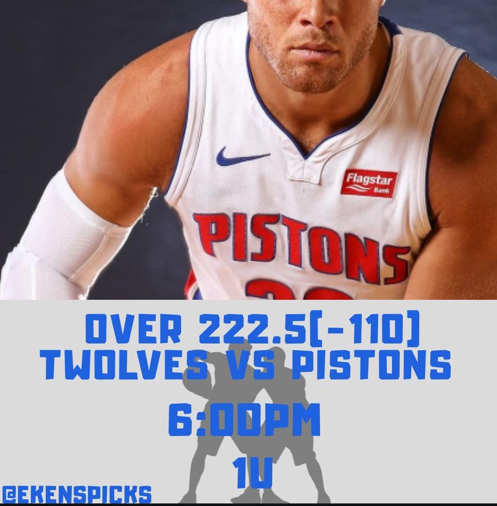 PICKSDETMT's tweet photo. 🚨🚨 Free Pick 🚨🚨
Derecha: #NBA
🆚 Twolves vs Pistons
🔥 Over 222.5
💵 -110
⏰ 18:05
🗓 11/11/19
#TMT #FREEPICK https://t.co/CHMOQCXDrq
