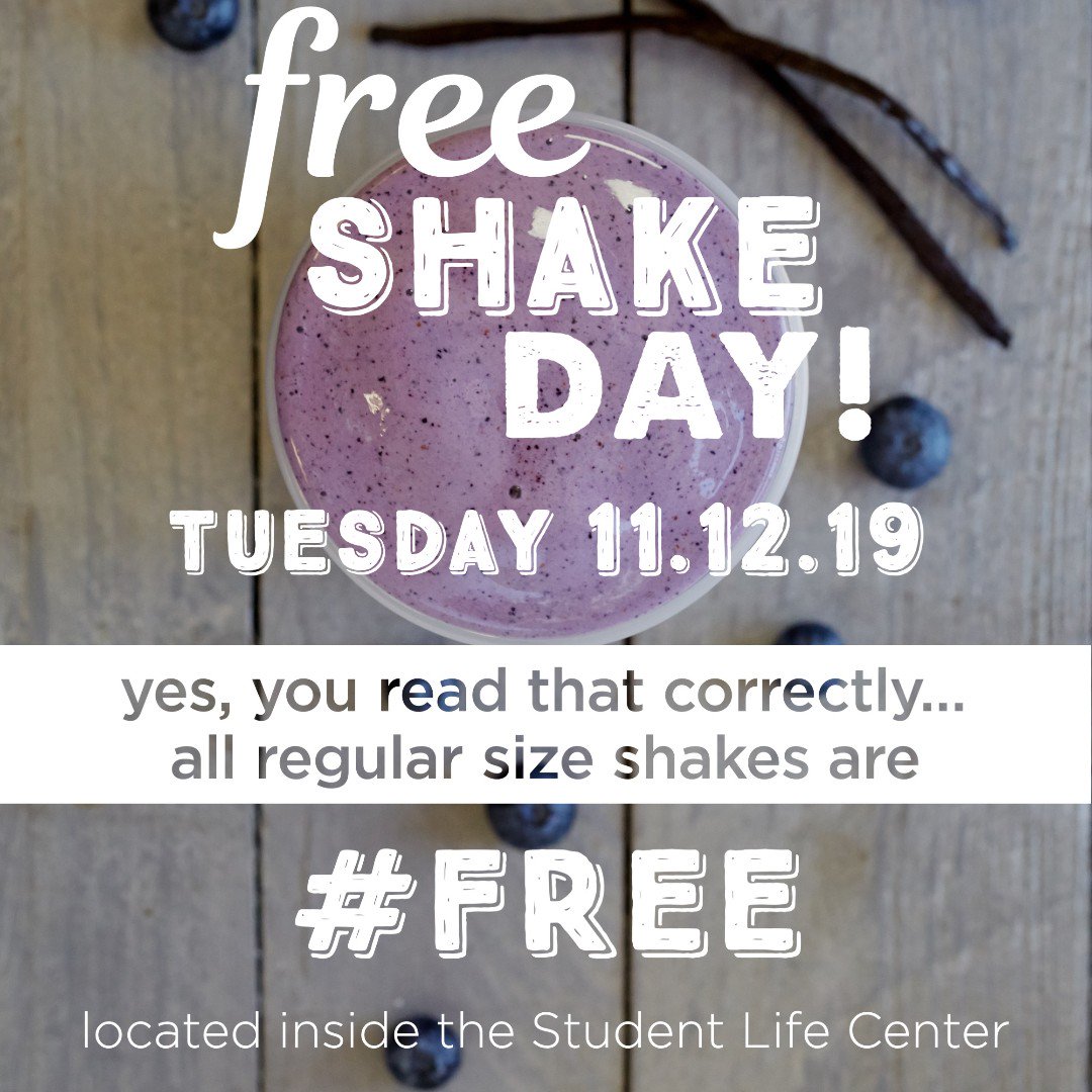 UofUCampusRec's tweet photo. Ermahgerd! Tomorrow is free shake day at Shake Smart! You can get a free shake from 8 AM to 7:30 PM and say hi to Swoop at 12:30! Bring your friends! #shakeitup #healthy #shakesmart #healthyliving #healthylifestyle #protein #uofucampusrec #recreation #free #fitness #lifeelevated https://t.co/WPkjP2Nb2d