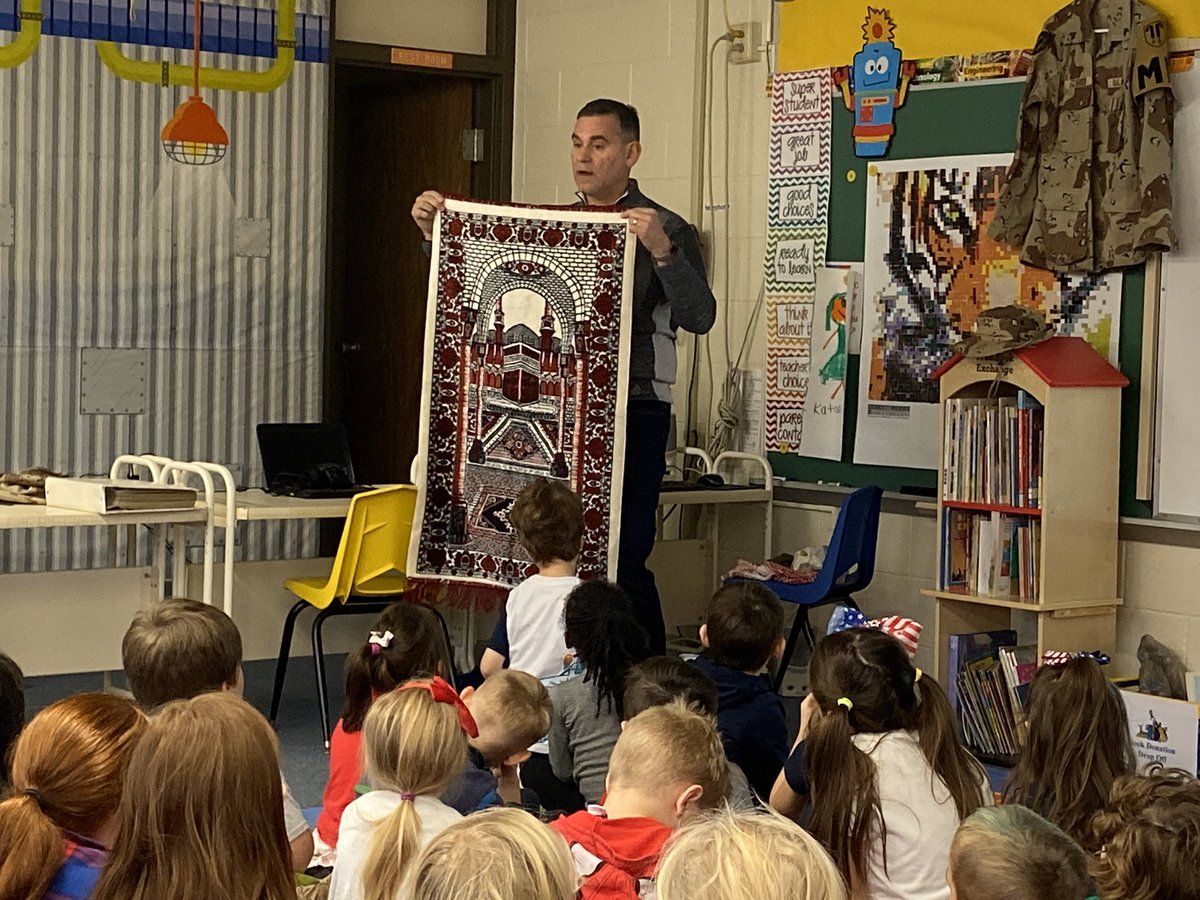 SpringsPrimary's tweet image. Veterans Day &amp;amp; Salute to Social Studies at Springs. Thank you for your service, Mr. Schrock. Also, thank you for sharing your knowledge and experiences with our students.