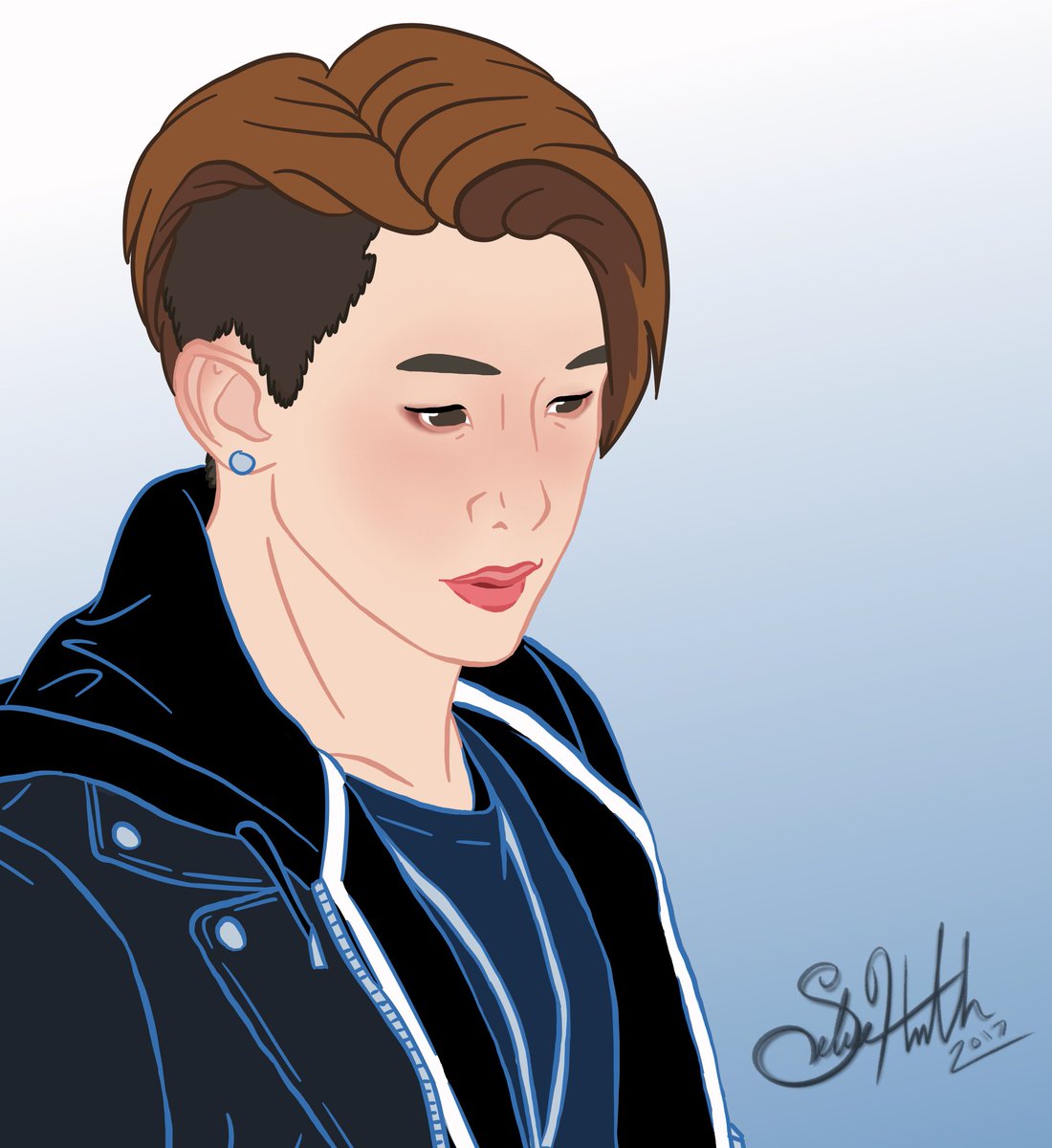 Oh hey, look! It's the reference image I used for one of my first Wonho fanarts in 2017.  #MonstaXis7 #우리가_역사를_만들거야